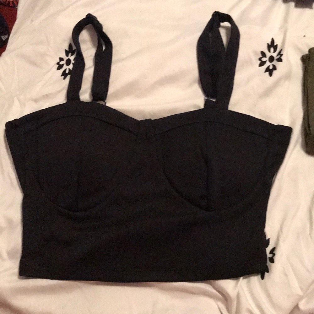 Black Bustier Crop Top